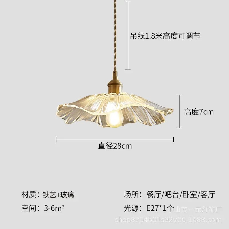 Retro Floral Glass Pendant Light - Decorbites
