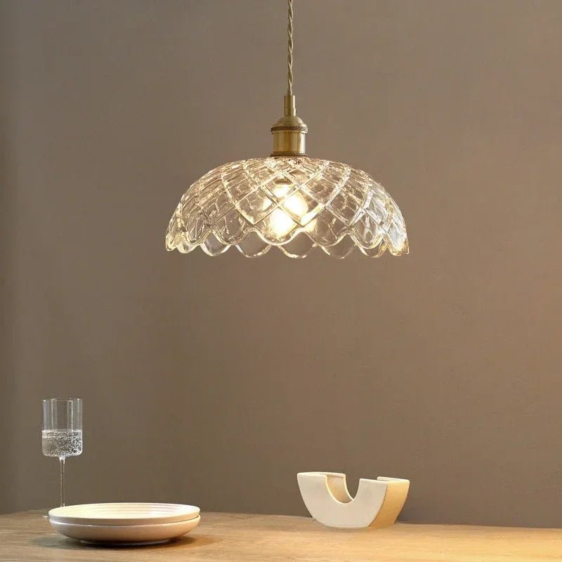 Retro Floral Glass Pendant Light - Decorbites