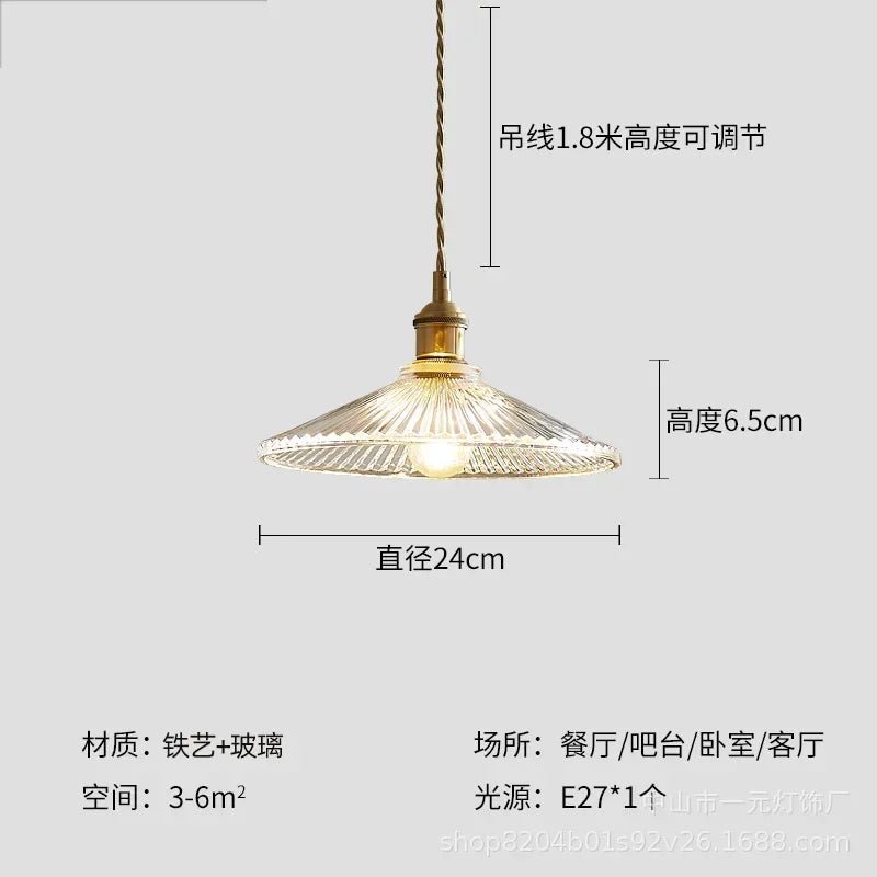 Retro Floral Glass Pendant Light - Decorbites