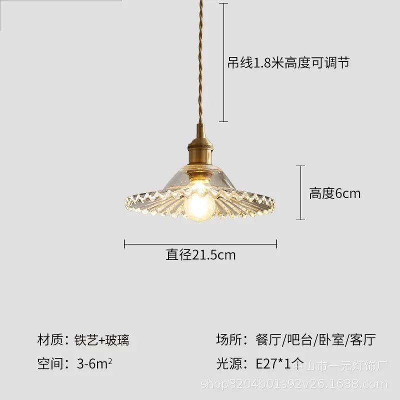 Retro Floral Glass Pendant Light - Decorbites