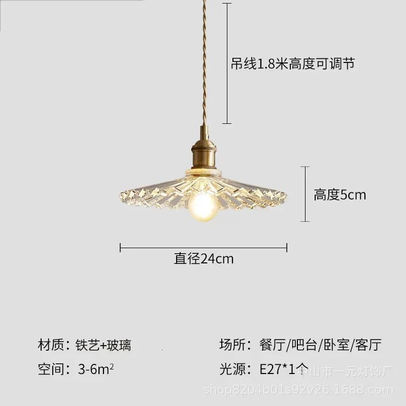 Retro Floral Glass Pendant Light - Decorbites