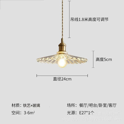 Retro Floral Glass Pendant Light - Decorbites