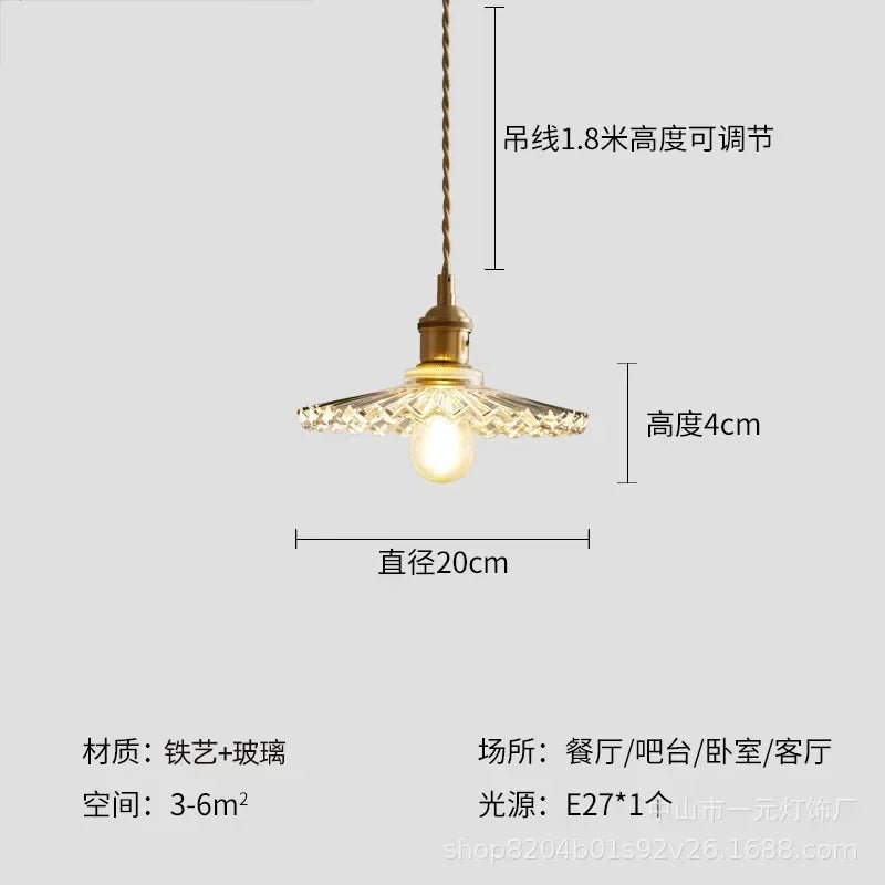 Retro Floral Glass Pendant Light - Decorbites