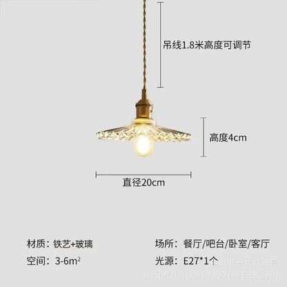 Retro Floral Glass Pendant Light - Decorbites