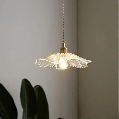 Retro Floral Glass Pendant Light - Decorbites