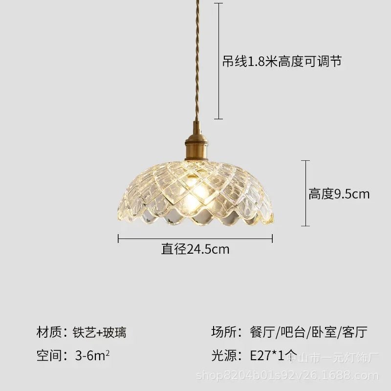 Retro Floral Glass Pendant Light - Decorbites