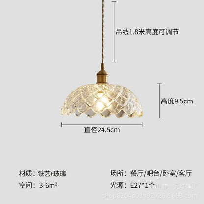 Retro Floral Glass Pendant Light - Decorbites