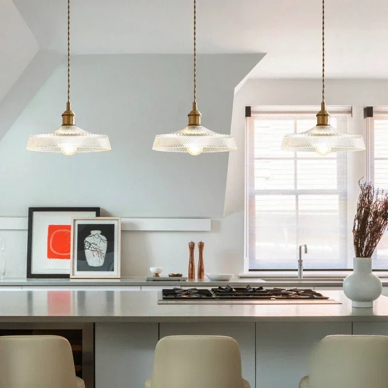 Retro Floral Glass Pendant Light - Decorbites