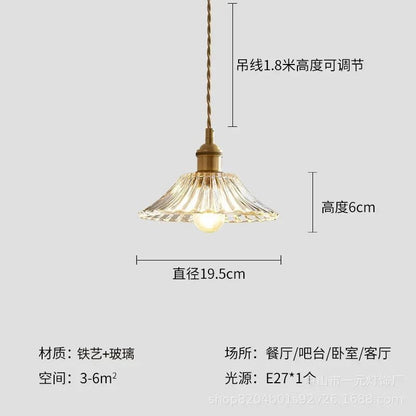 Retro Floral Glass Pendant Light - Decorbites