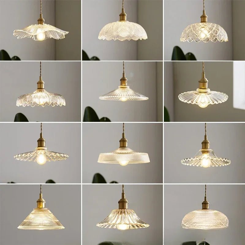 Retro Floral Glass Pendant Light - Decorbites