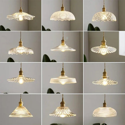Retro Floral Glass Pendant Light - Decorbites