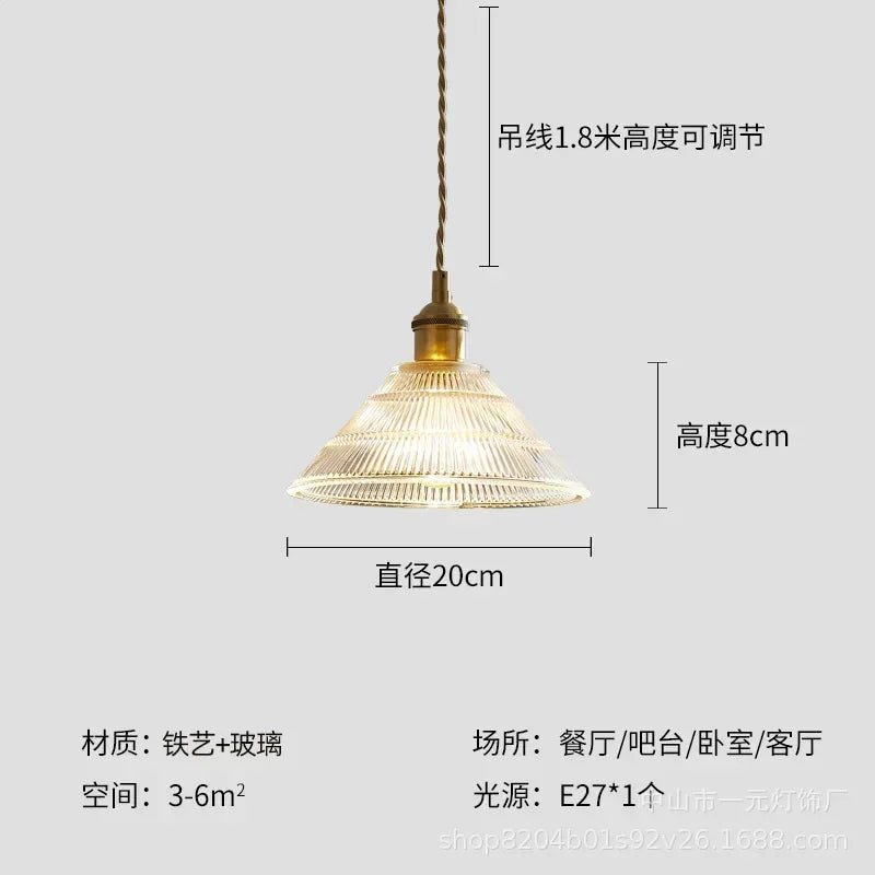 Retro Floral Glass Pendant Light - Decorbites