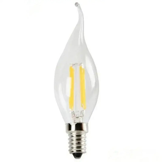 Retro frosted frosted e14 led candle bulb with clear glass and metallic base for dining room chandeliers by decorbites