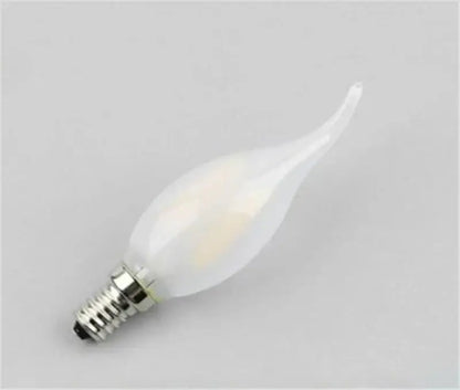 Retro frosted decorbites frosted e14 led candle bulb with metallic base for dining room chandelier lighting