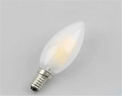 Frosted e14 led candle bulb with metallic screw base for dining room chandeliers by decorbites frosted e14