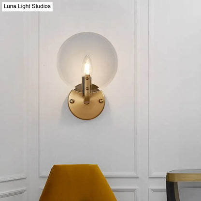 Retro gold and blue glass sconce light with frosted globe and exposed filament bulb wall lighting fixture 220v-240v 110v-120v