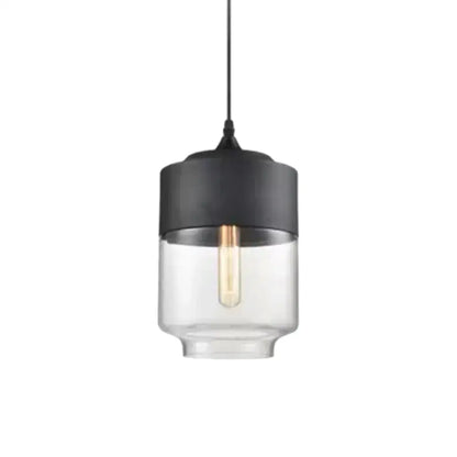 Black and clear glass light pendant lighting with retro industrial style for restaurant by DecorBites™