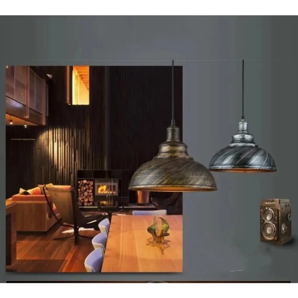 Retro Industrial Color Block Aluminum Pendant Light - Decorbites