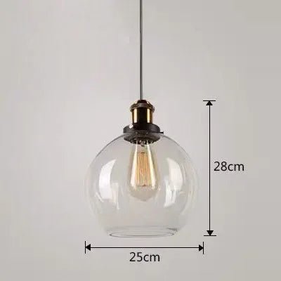 Retro Industrial Gray Glass Pendant Light - Decorbites