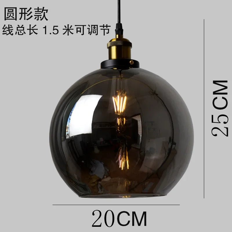 Retro Industrial Gray Glass Pendant Light - Decorbites