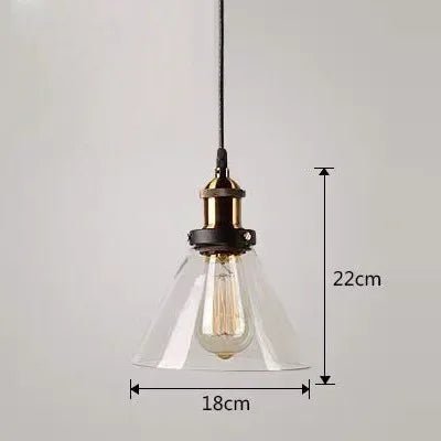Retro Industrial Gray Glass Pendant Light - Decorbites
