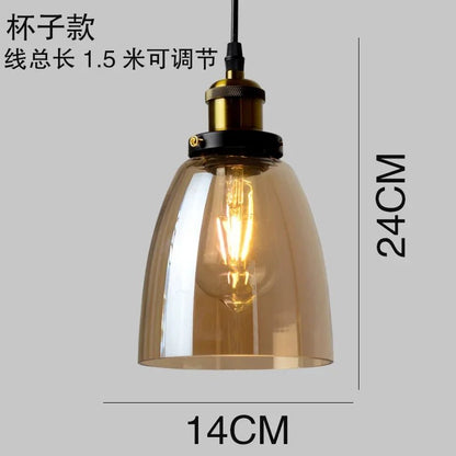 Retro Industrial Gray Glass Pendant Light - Decorbites