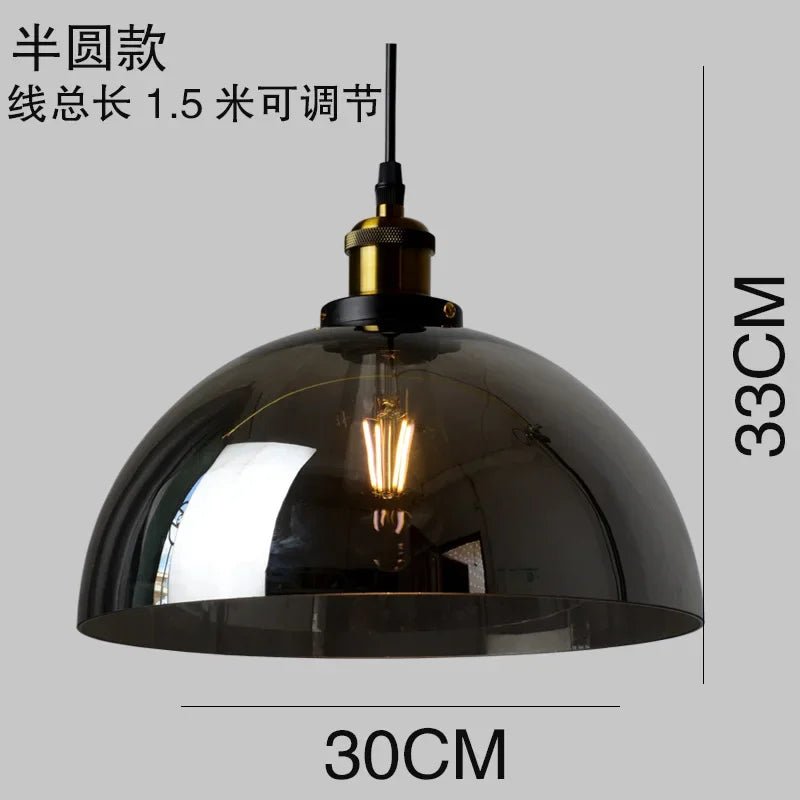 Retro Industrial Gray Glass Pendant Light - Decorbites
