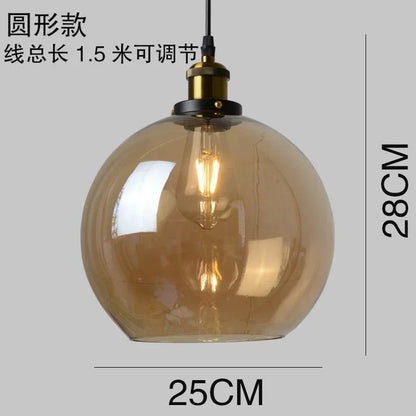 Retro Industrial Gray Glass Pendant Light - Decorbites