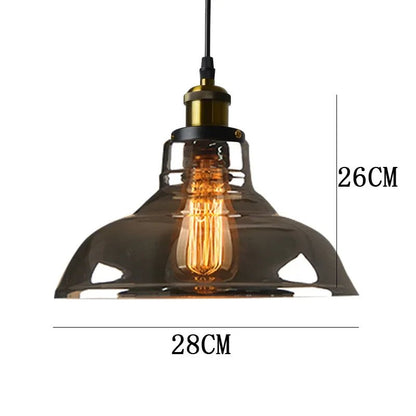 Retro Industrial Gray Glass Pendant Light - Decorbites