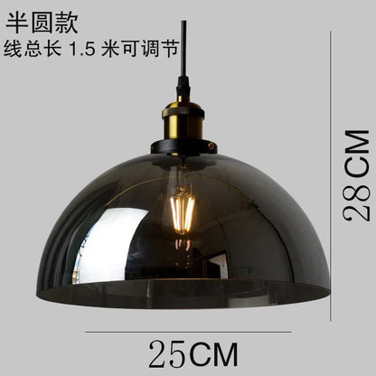 Retro Industrial Gray Glass Pendant Light - Decorbites