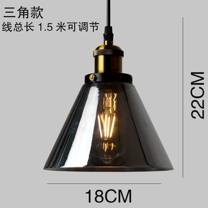 Retro Industrial Gray Glass Pendant Light - Decorbites