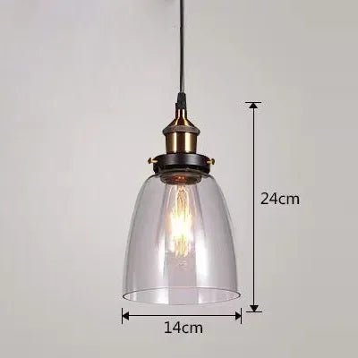 Retro Industrial Gray Glass Pendant Light - Decorbites