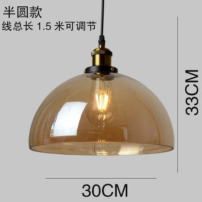 Retro Industrial Gray Glass Pendant Light - Decorbites