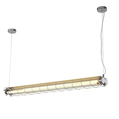 Retro Linear Glass Pendant Light In Polished Chrome