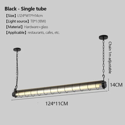 Retro Linear Glass Pendant Light In Polished Chrome - Decorbites