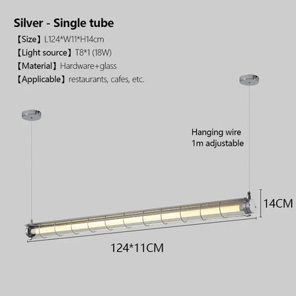 Retro Linear Glass Pendant Light In Polished Chrome - Decorbites