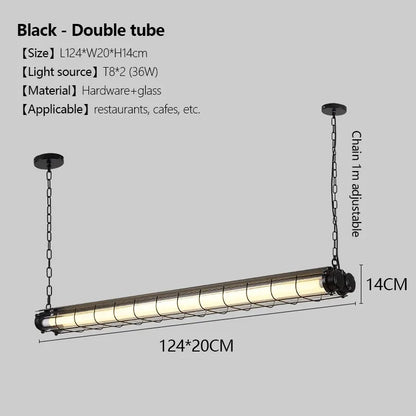 Retro Linear Glass Pendant Light In Polished Chrome