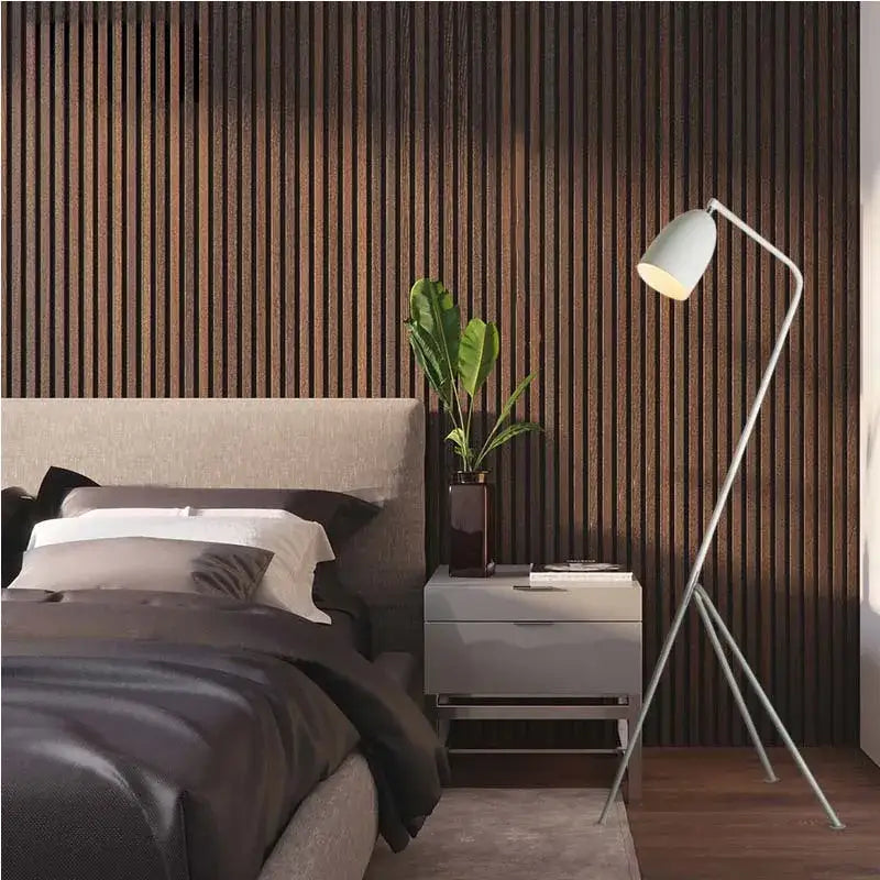 Modern white floor lamp with sleek curved design and tripod base for living room decorbites grasshopper floor lamp