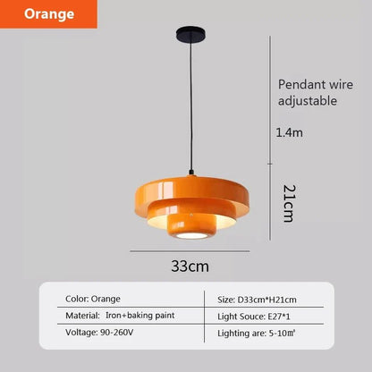 Retro Orange Metal Pendant Light - Decorbites