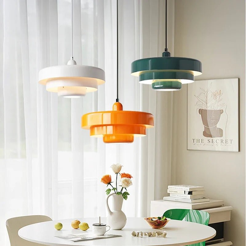Retro Orange Metal Pendant Light - Decorbites