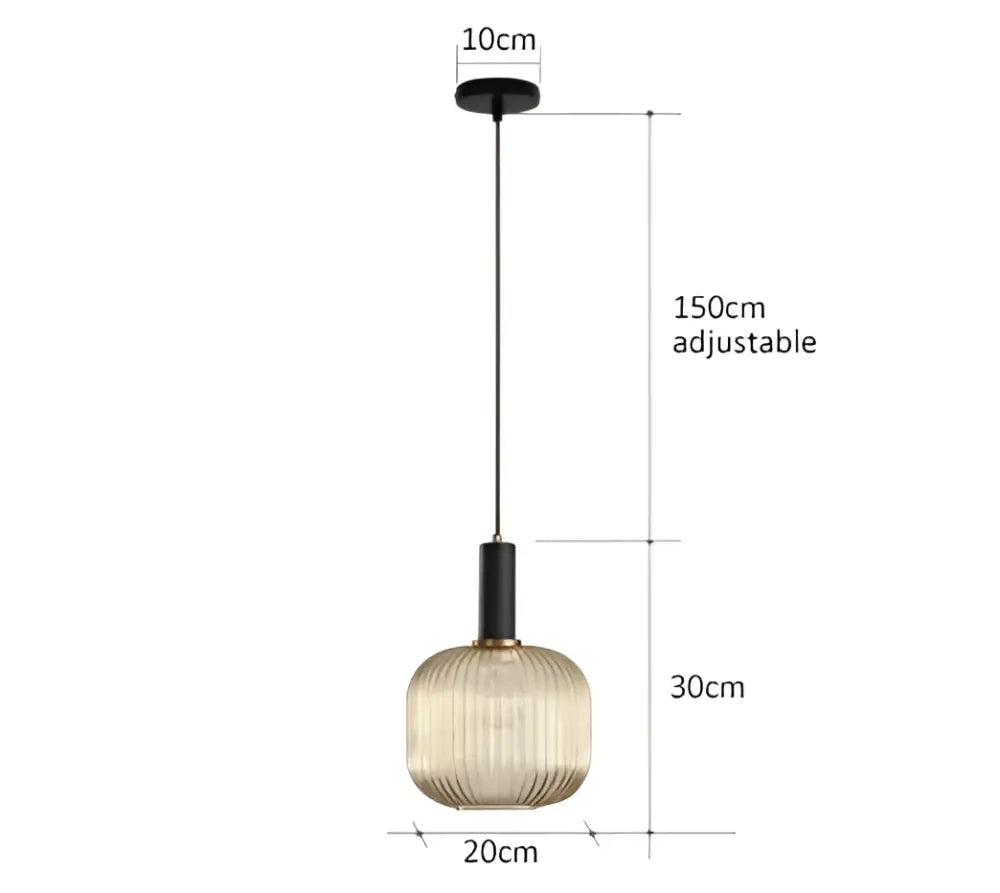 A modern pendant light with a ribbed smoked amber glass globe and black metal hardware for dining room decorbites colorful glass pendant lighting