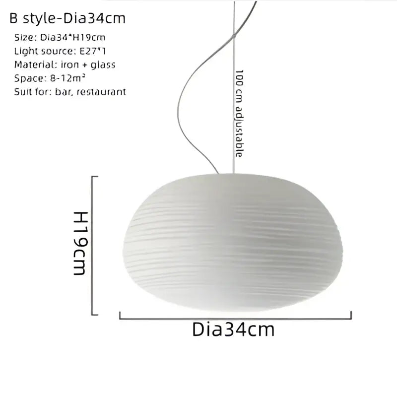 White textured ribbed off-white glass cocoon pendant light with adjustable 100 cm cord for dining room decorbites glass cocoon