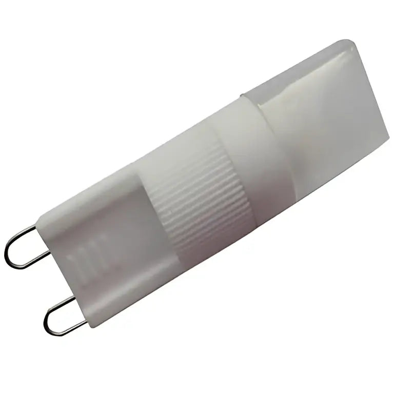 White frosted ribbed decorbites g9 led bulb with two metallic contacts for living space lighting