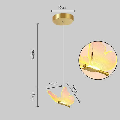 Romantic gold butterfly led chandelier featuring a translucent pink decorbites butterfly led pendant light with gold accents