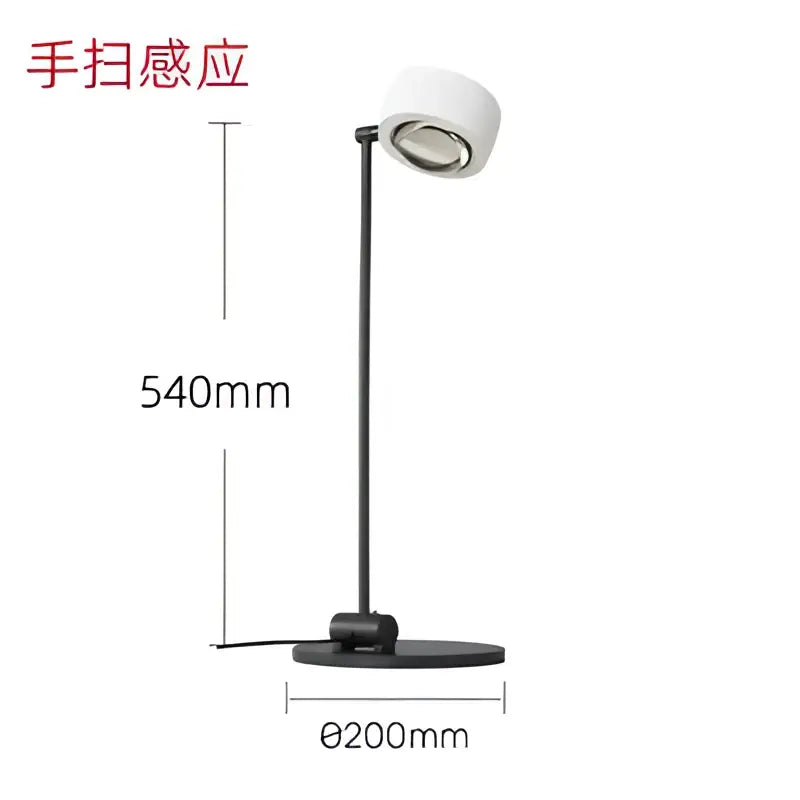 Black metal desk lamp with white rounded head and adjustable arm in decorbites designer fishing floor lamp collection