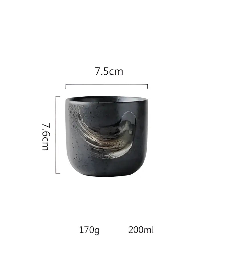 Rustic black ceramic sushi bowl with subtle swirling metallic gold accent for elegant dining decorbites black ceramic