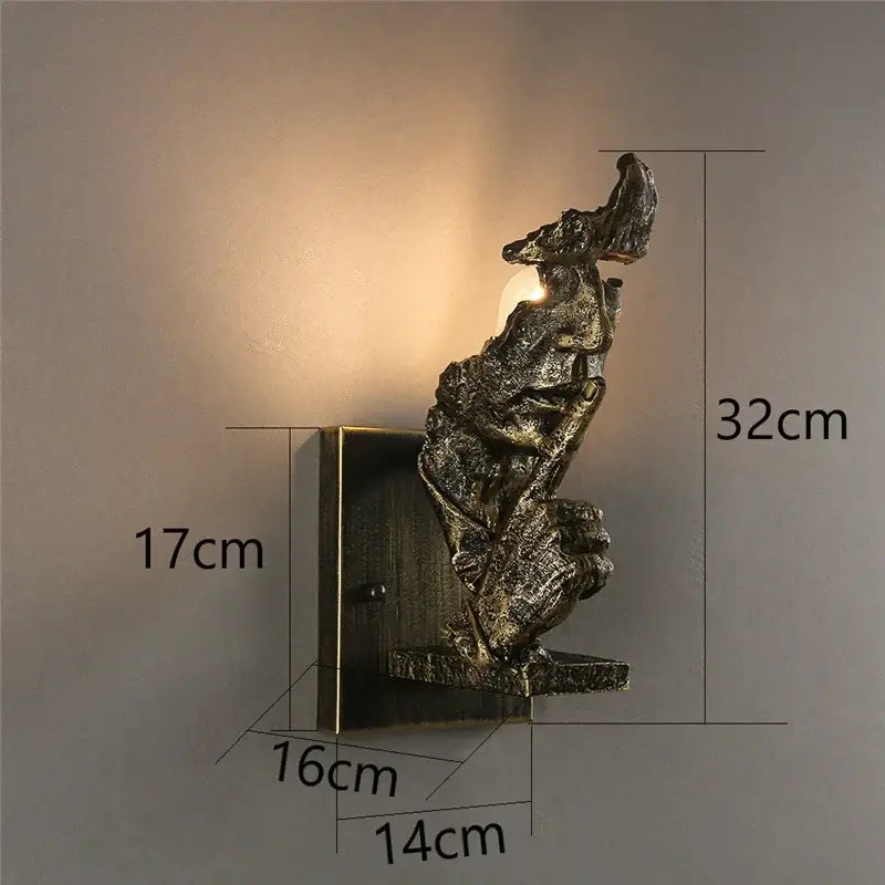 Bronze textured sculpture style rustic loft face wall lamp decorbites loft face perfect for living room decor