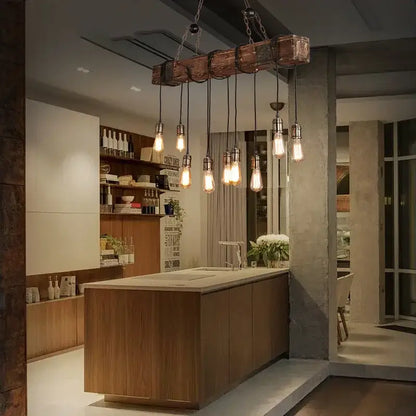 Rustic wooden boat pendant lights with exposed edison bulbs forming a beam chandelier for dining room decorbites boat pendant
