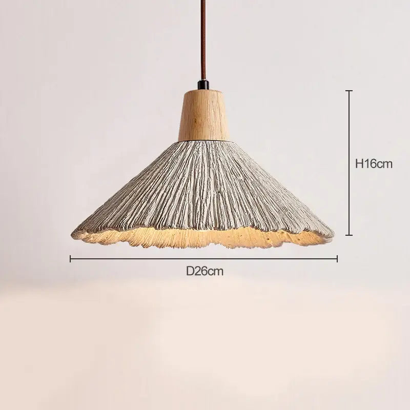 Rustic woven grayish brown designer pendant lamp with textured shade and natural wood top from decorbites pendant lamps collection