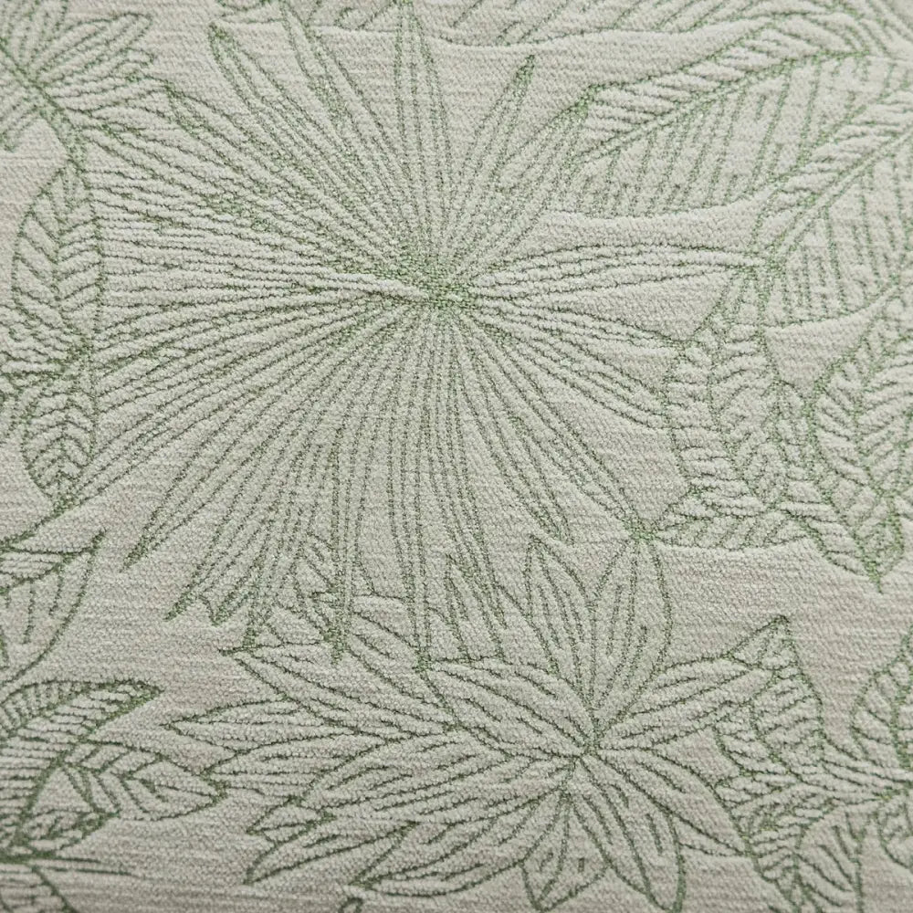 Beige pillow covers with subtle green embroidered floral patterns in green plant jacquard for living room decorbites decor